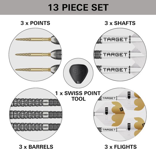 Target Darts Redux 90% Tungsten Swiss Point Steel Tip Dartset 26G Barrel 03 - Professionele Steeltip Darts met Pro Grip Shafts en Pro Ultra Flights - 52mm Lengte van Merkloos — afbeelding 3