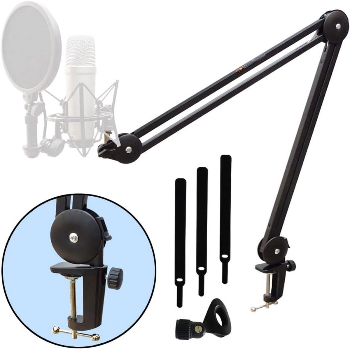 Flexibele Microfoonarm met Tafelklem voor Studio en Podcast