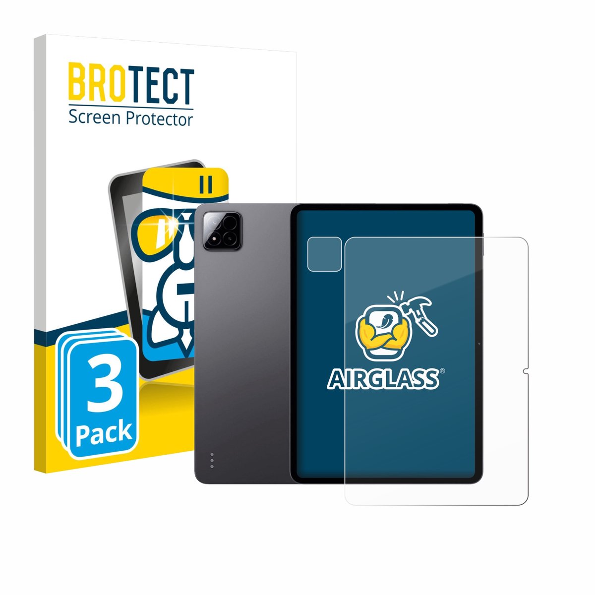 Screenprotector 3 Stuks voor Xiaomi Pad 7 (Voor+Camera) Beschermglas transparant