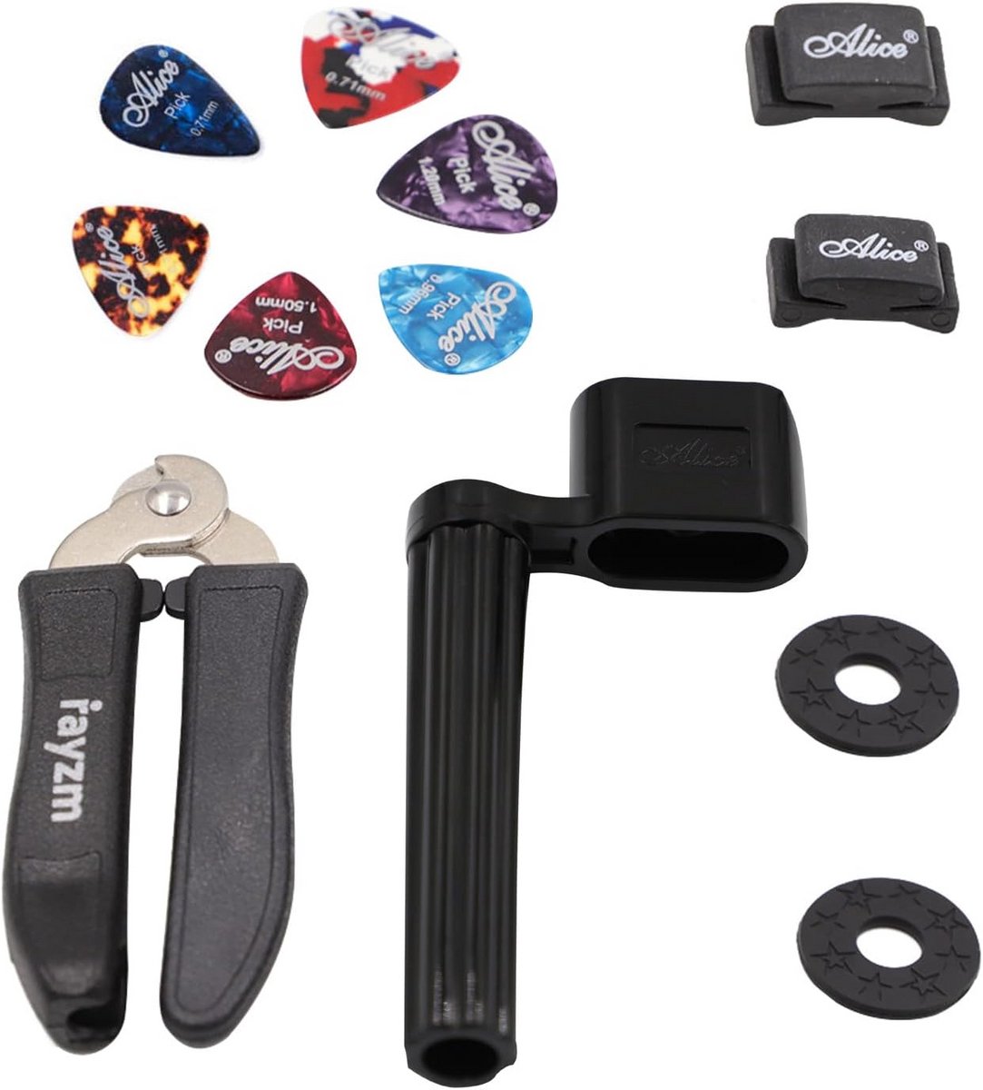 Gitaar Accessoires Set: Snaarwinder, Snarensnijder, Plectrums en Meer