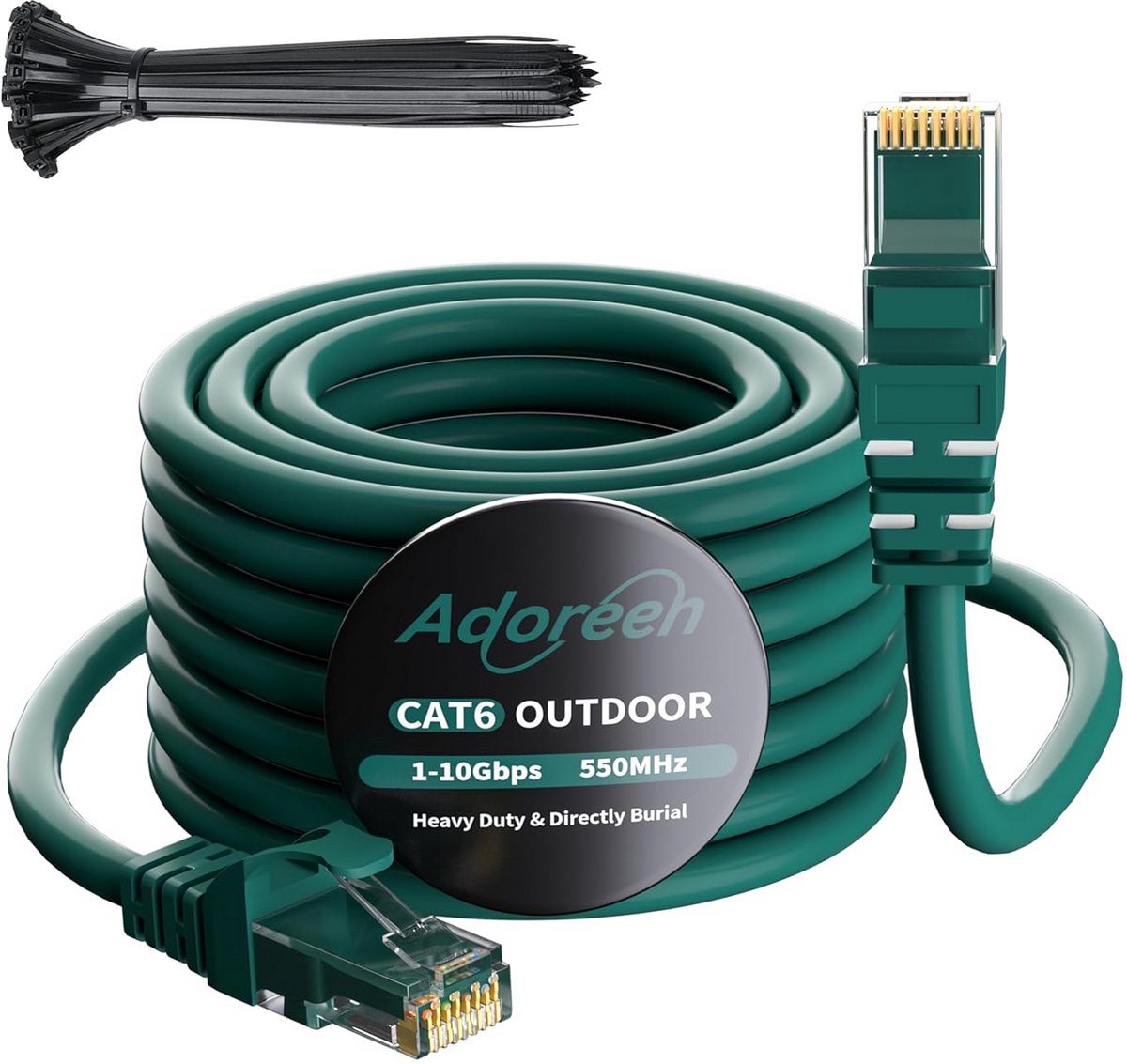 Outdoor Ethernet Kabel Cat 6 Voor Buiteninstallatie - 1,5 Meter Groen
