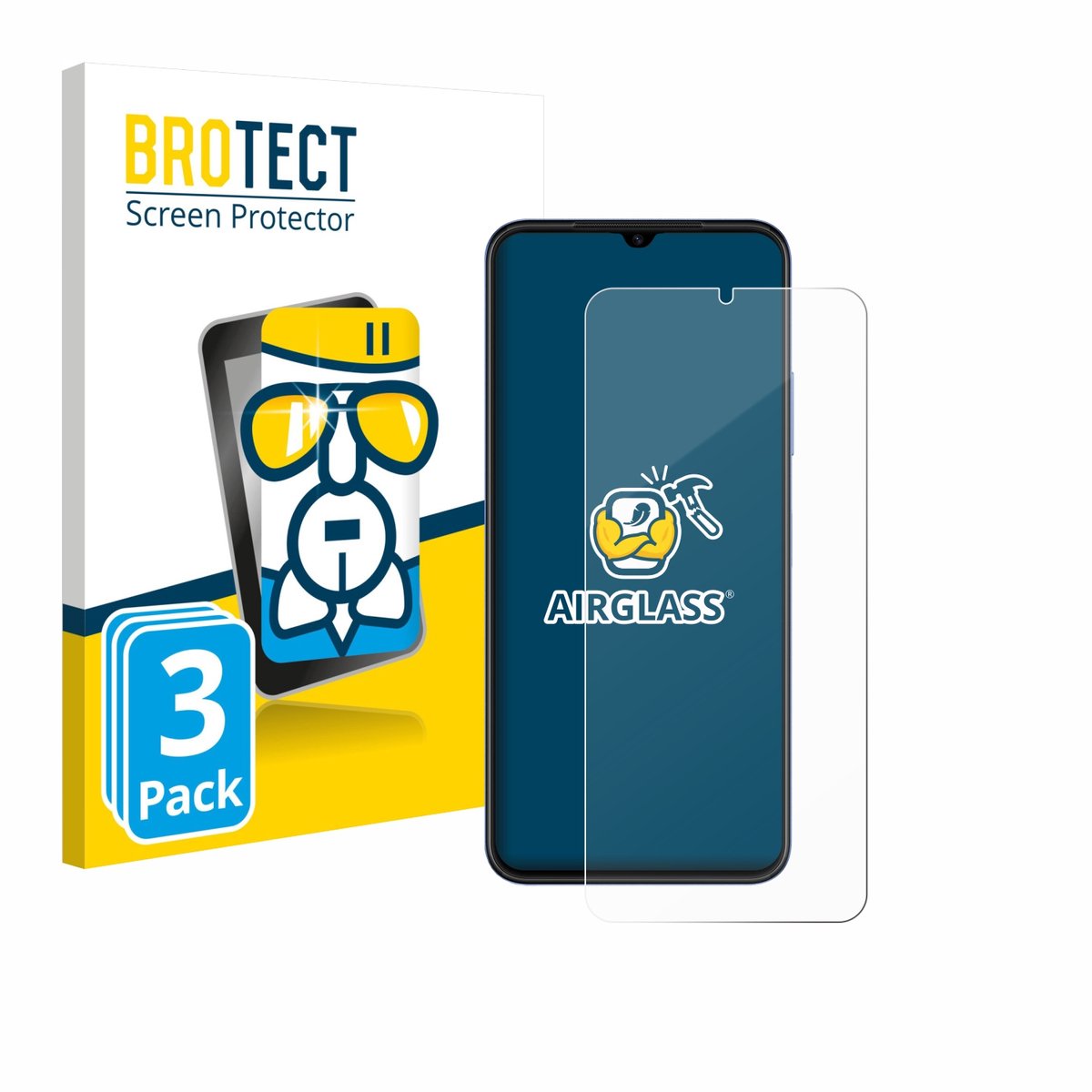 Screenprotector 3 Stuks voor Huawei Nova Y61 Beschermglas transparant