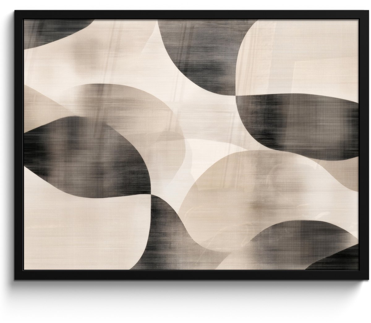 FrameYourWall Poster in lijst - Fotolijst 70x50 cm - Posters - Grillige vormen - Subtiele overgangen - Dynamisch - Posterlijst zwart - Decoratie - Wanddecoratie woonkamer - Muurdecoratie slaapkamer vormen - Dynamisch