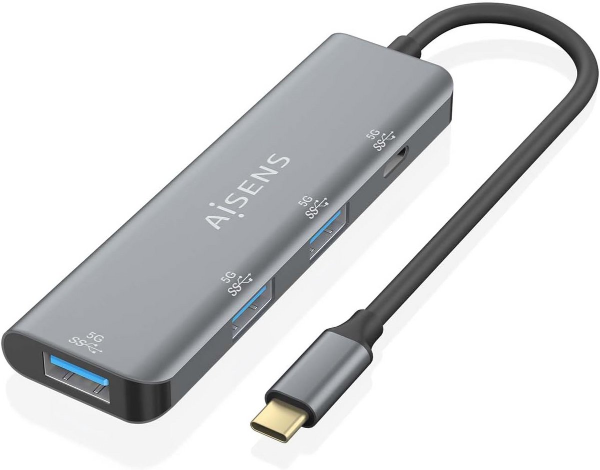 USB-C Hub met USB-A Poorten, Aluminium, Plug en Play