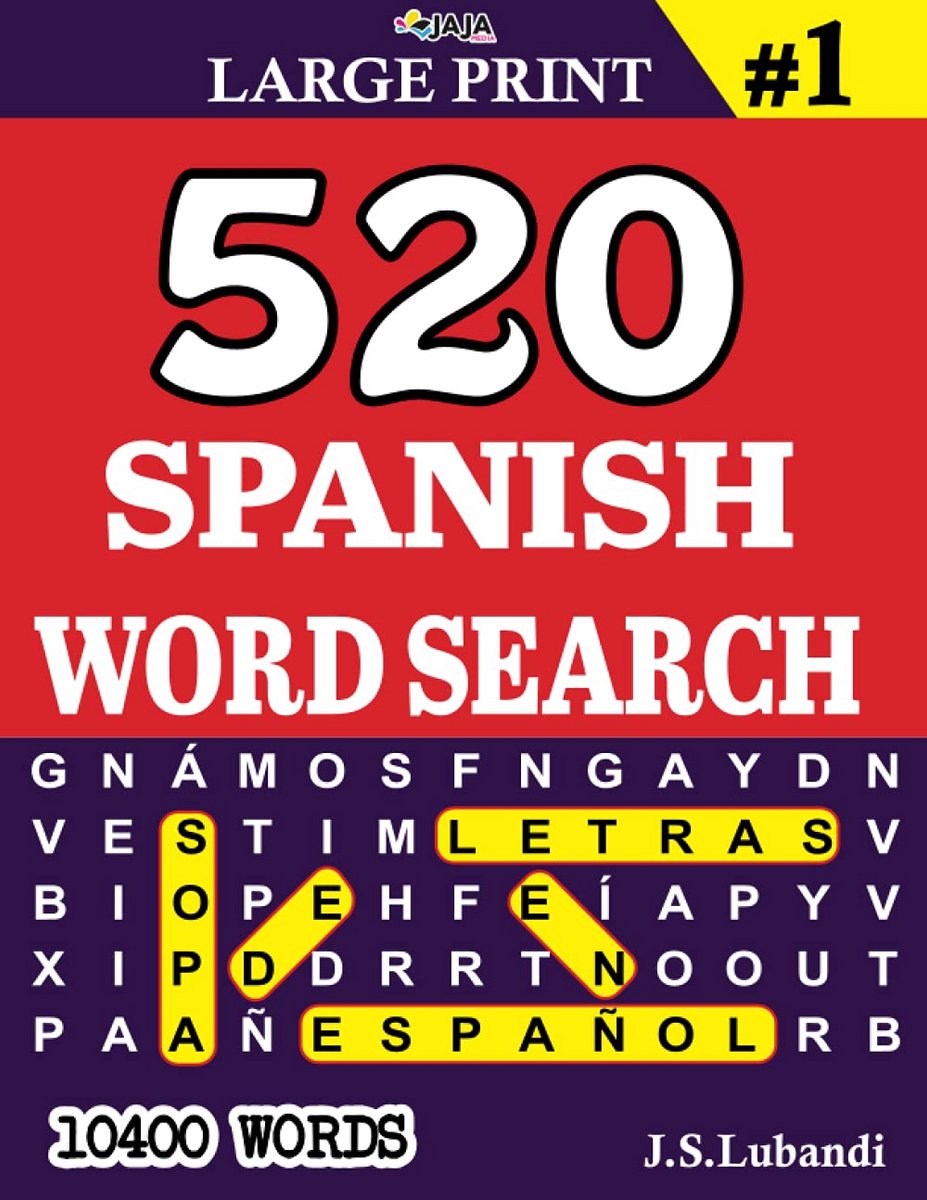 Spaans Woordzoeker Puzzelboek Groot Lettertype met 10400 Woorden
