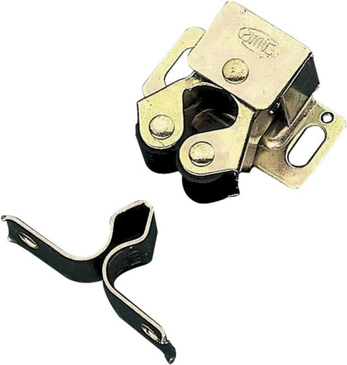 Set van 2 Stalen Sluitplaten met Rubberen Rollers voor Kastdeuren en Meubels