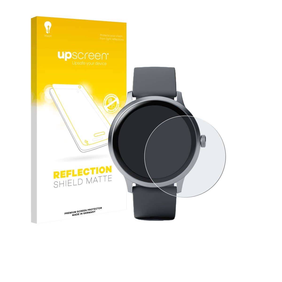 upscreen - Screenprotector voor Pebble Round 2 - Folie Beschermfolie anti glare matte