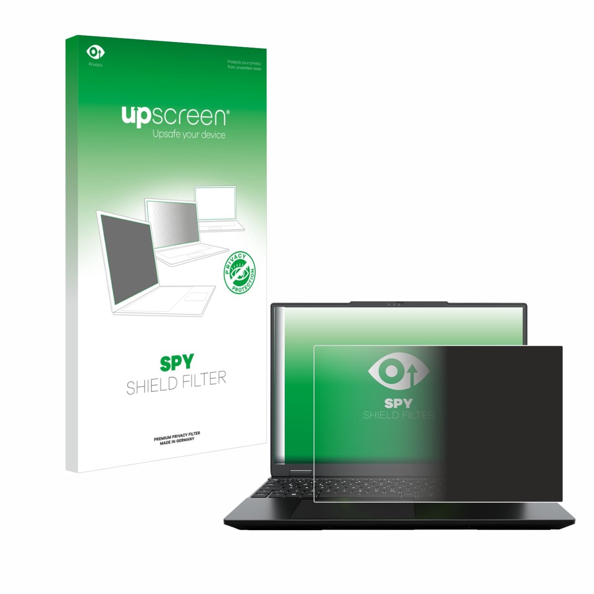 upscreen - privacyscherm voor XMG Evo 15 - privacy filter screenfilter Blauwlichtfilter