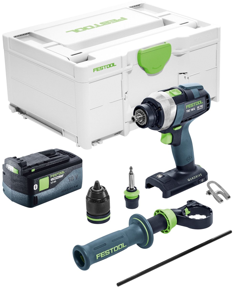 Festool TDC 18/4-Basic accuboormachine 18 V 75 Nm borstelloos + 1x accu 5,0 Ah + Systainer - zonder oplader