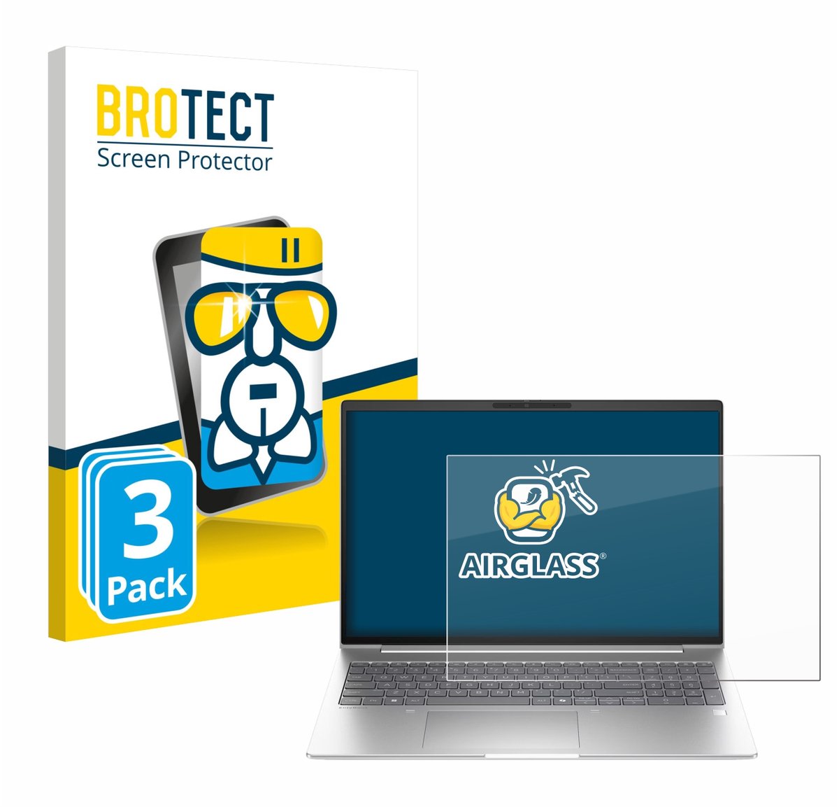 Screenprotector 3 Stuks voor HP EliteBook 6 G1i 16 Beschermglas transparant