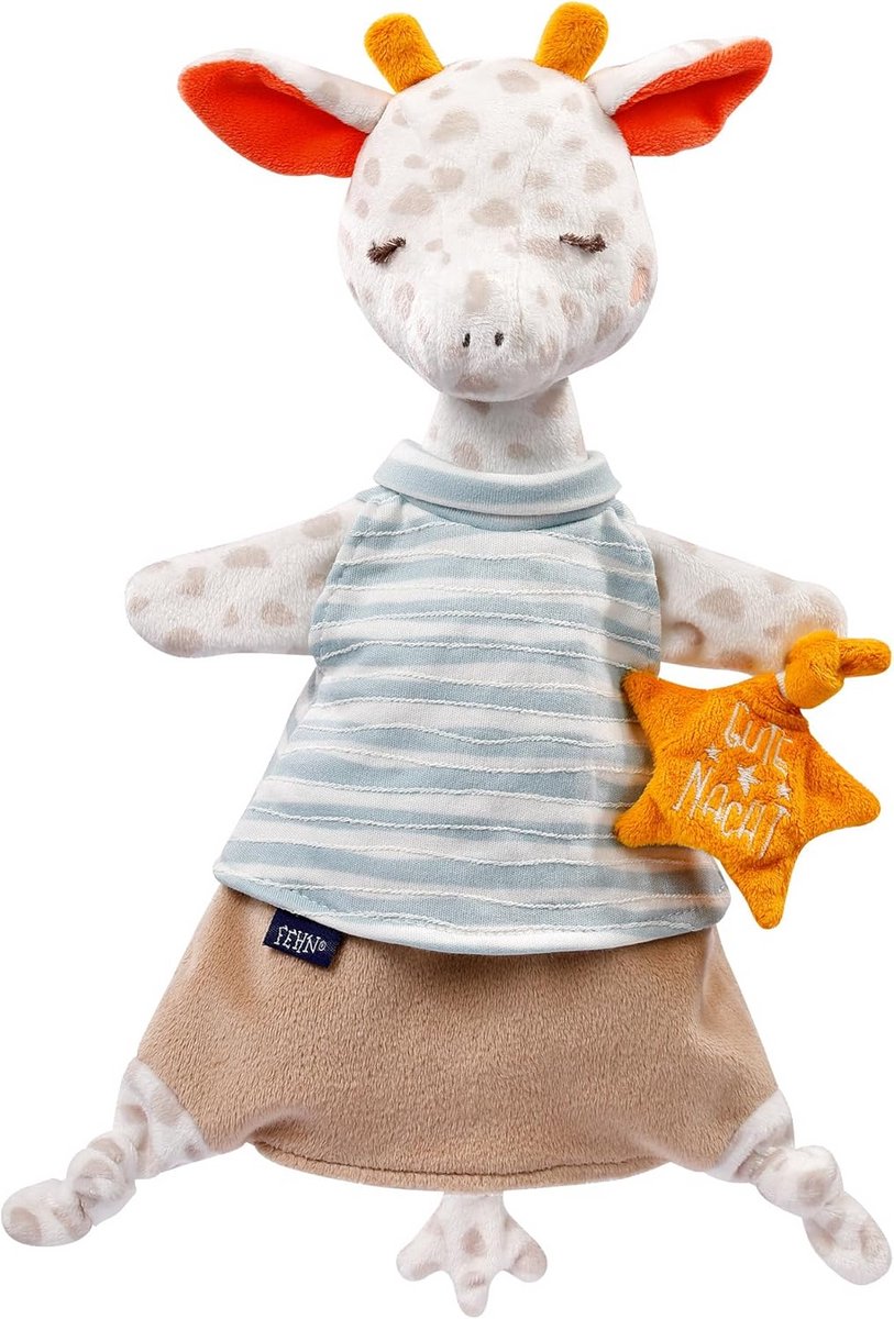 Knuffeldoek-Handpop Giraf - Schattige Troostknuffel met Glow-in-the-Dark Borduurwerk voor Baby's vanaf 0 Maanden - Afmeting: 30 cm