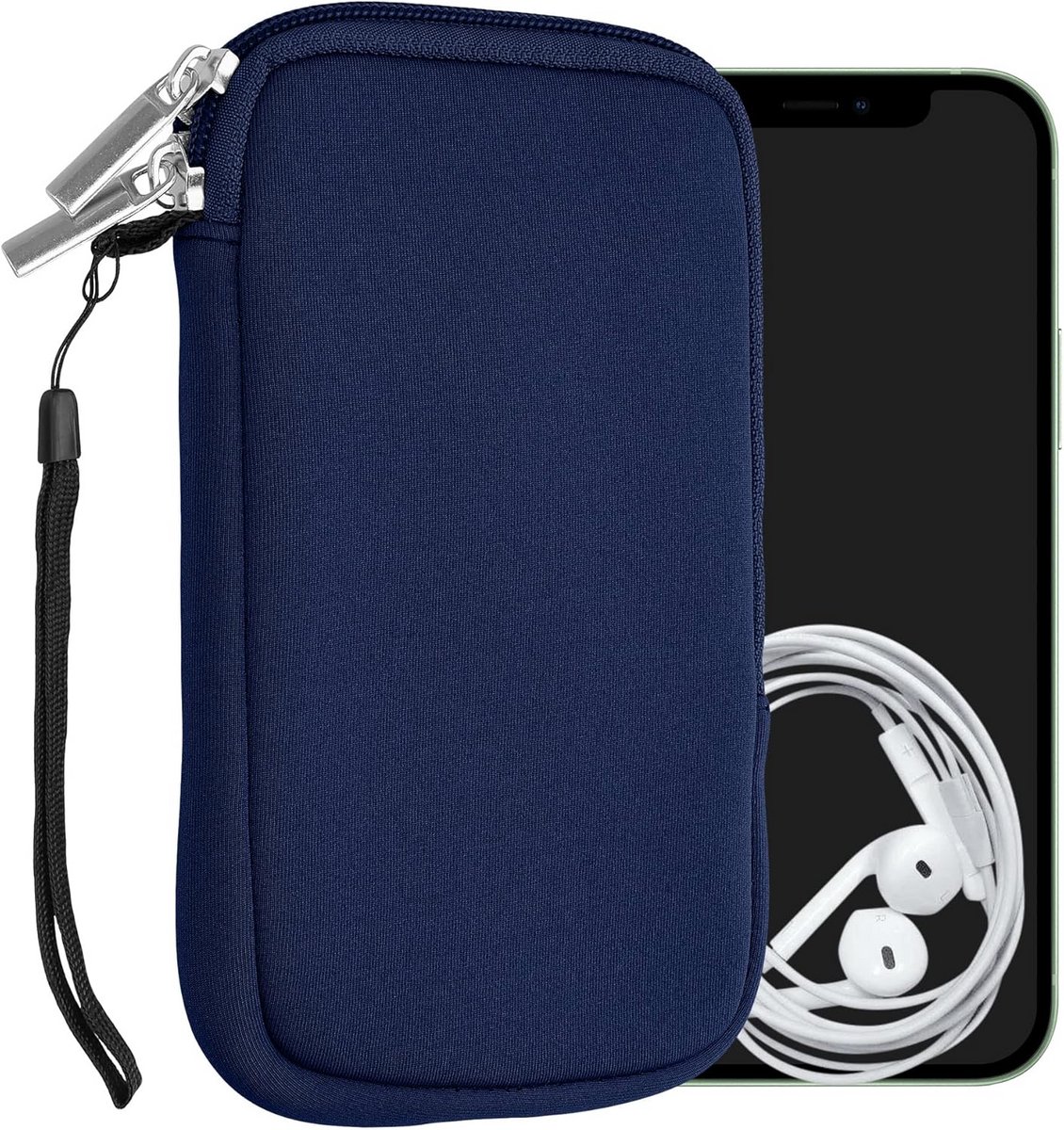 Universeel Telefoontasje met Rits voor 5,5 inch Smartphones - Donkerblauw