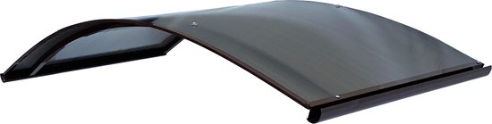 Auvent RODEO R-150 - Cadre en aluminium courbé - Polycarbonate - Durable et stable - Installation facile - Marron RAL 8017