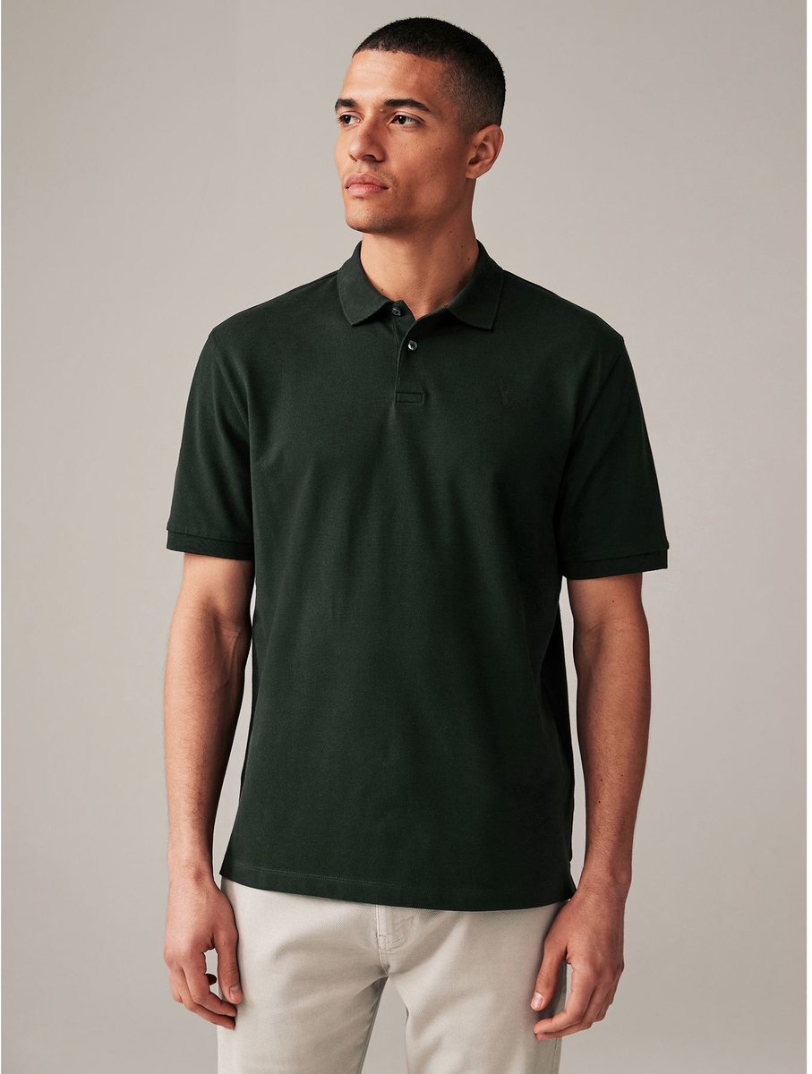 Next - Heren - Piqué-poloshirt met korte mouwen en standaard pasvorm - Groen