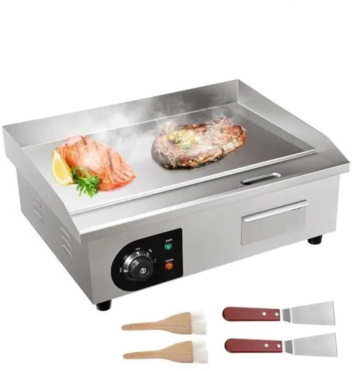 Elektrische Bakplaat – Kookplaat – Grillplaat – Bakoppervlak – Antiaanbaklaag – 54 X 30 Cm – 1600W Vermogen