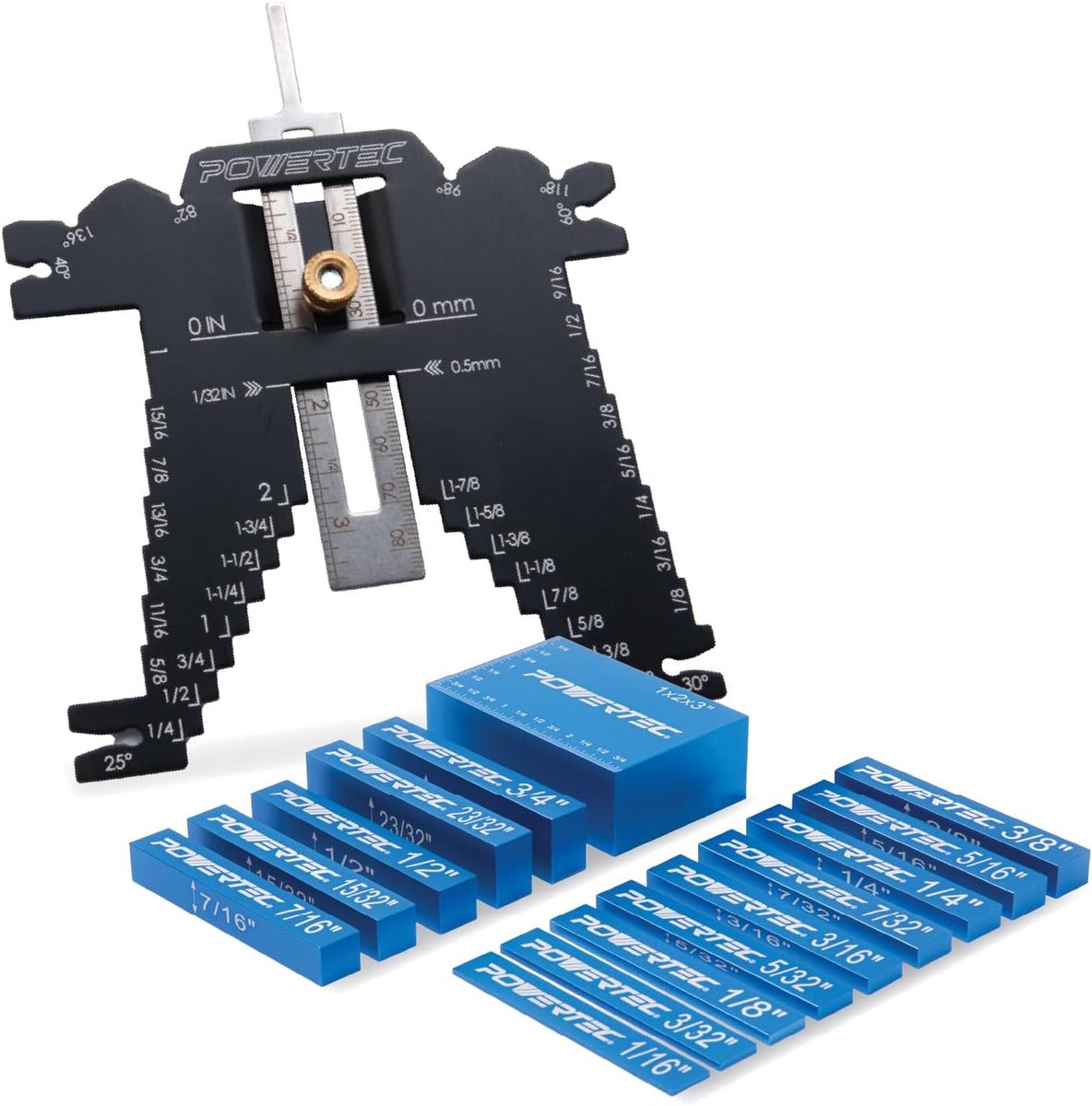 Precisie Meetblokken - Houtbewerking Set - Nauwkeurig Instellen - 15 Delige Set - Tot 1 Inch - Aluminium