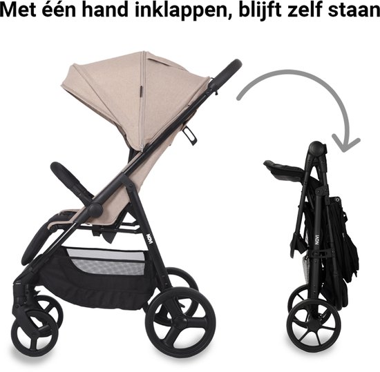 Novi Baby® Grande Go Buggy - Beige - Geschikt van 0-22 kg van Novi Baby® — afbeelding 5