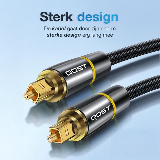 Câble optique Qost Toslink - Câble Audio optique - SPDIF - Male - Male - 10 mètres - Zwart