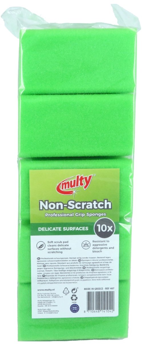 Multy Greepsponsen - Groen/Wit - 10 Stuks