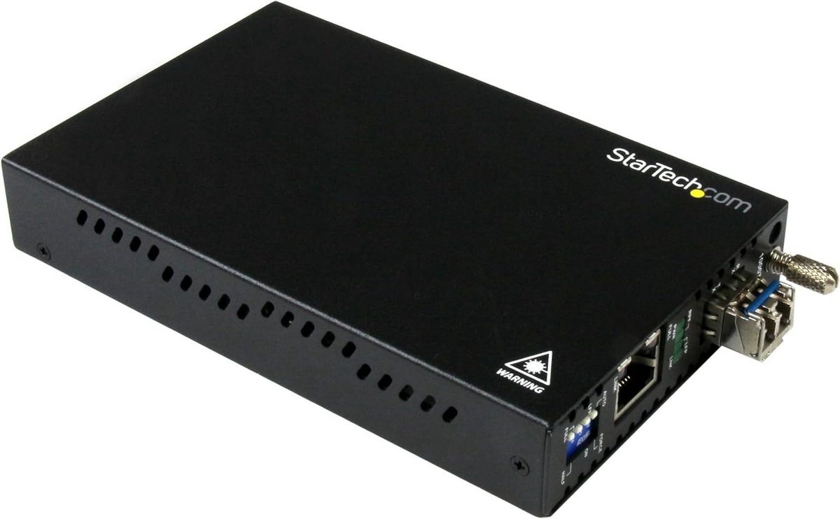 Ethernet Media Converter - Netwerk Uitbreider - Verleng Netwerkbereik - Glasvezel Connectiviteit - 10 Km Bereik - Zwart
