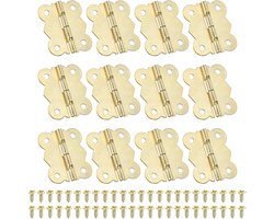 Kleine Scharnieren - Vlinder Scharnieren - Meubelmakers Werk - 90 Graden Opening - 30x27mm - Goud