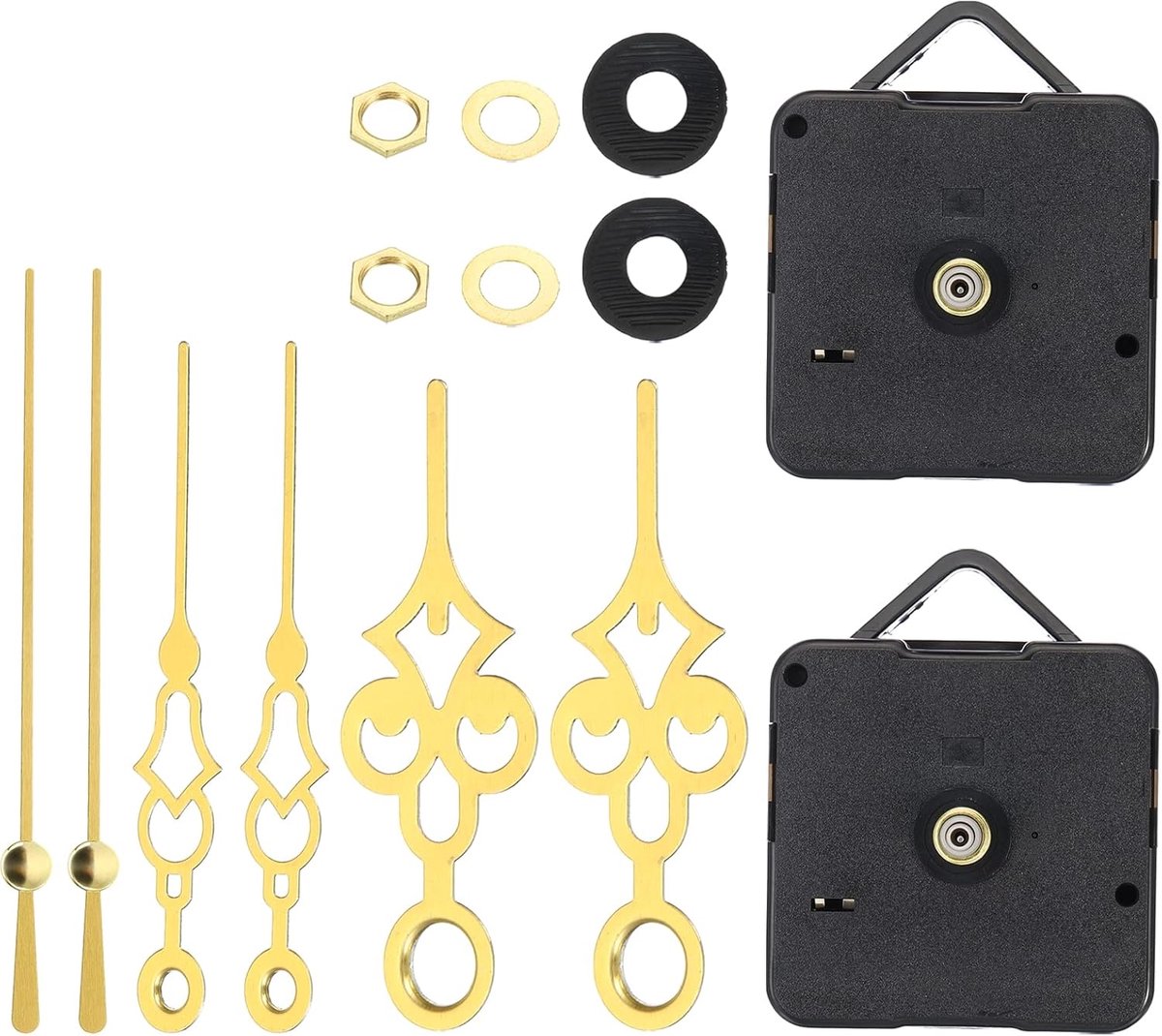 Klok Uurwerk Set - Reparatieset Klok - Klok Maken - Gouden Kleur - Schacht 12mm