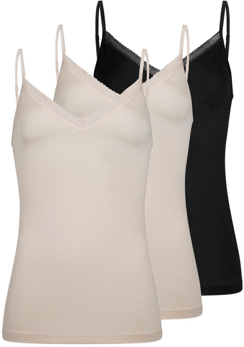 Mey Dames spaghettitop 3 pack Modal Lace