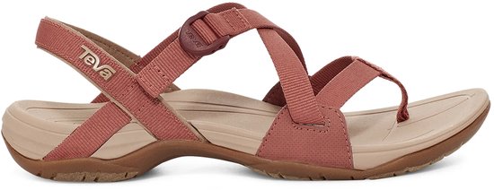 Sandales Teva roses avec brides croisées, boucle réglable et bride d'orteil.