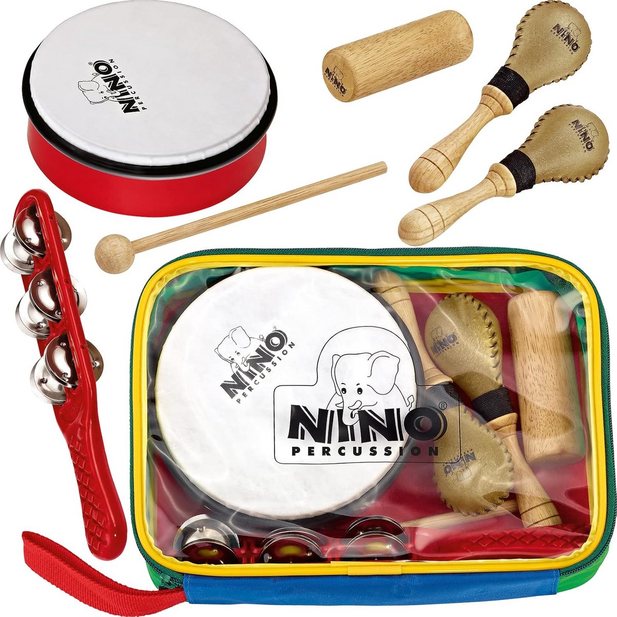 Percussie Set - Muziekset Kinderen - Muziek Ontdekken - Zes Delige Set - 32x18x5 cm - Kleurrijk