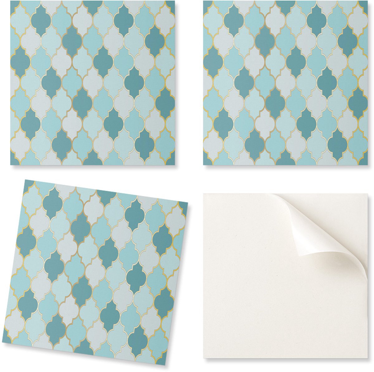 Zelfklevende decoratieve vinyltegels met bedrukt patroon en golvende vormen, 20x20x20 cm