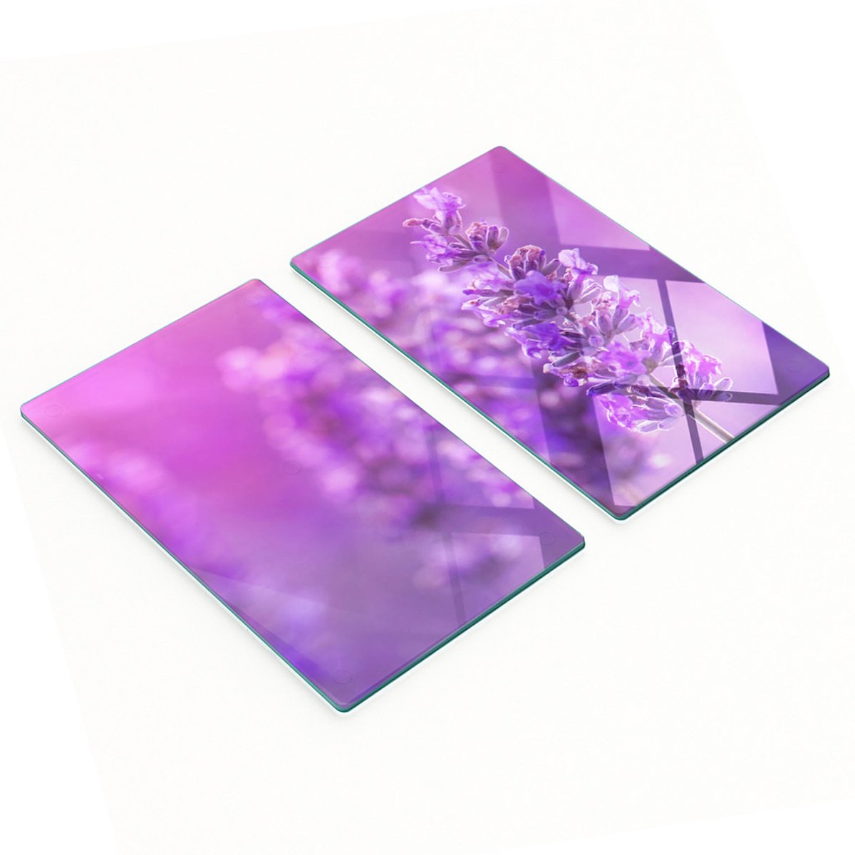 Geharde multifunctionele decoratieve glazen borden lavendel 2x30x52 cm