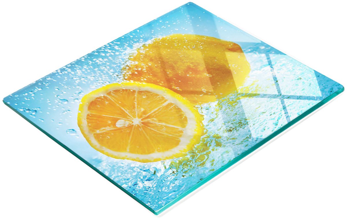 Multifunctionele decoratieve snijplank voor de keuken, gehard citroenwater, 60x52 cm