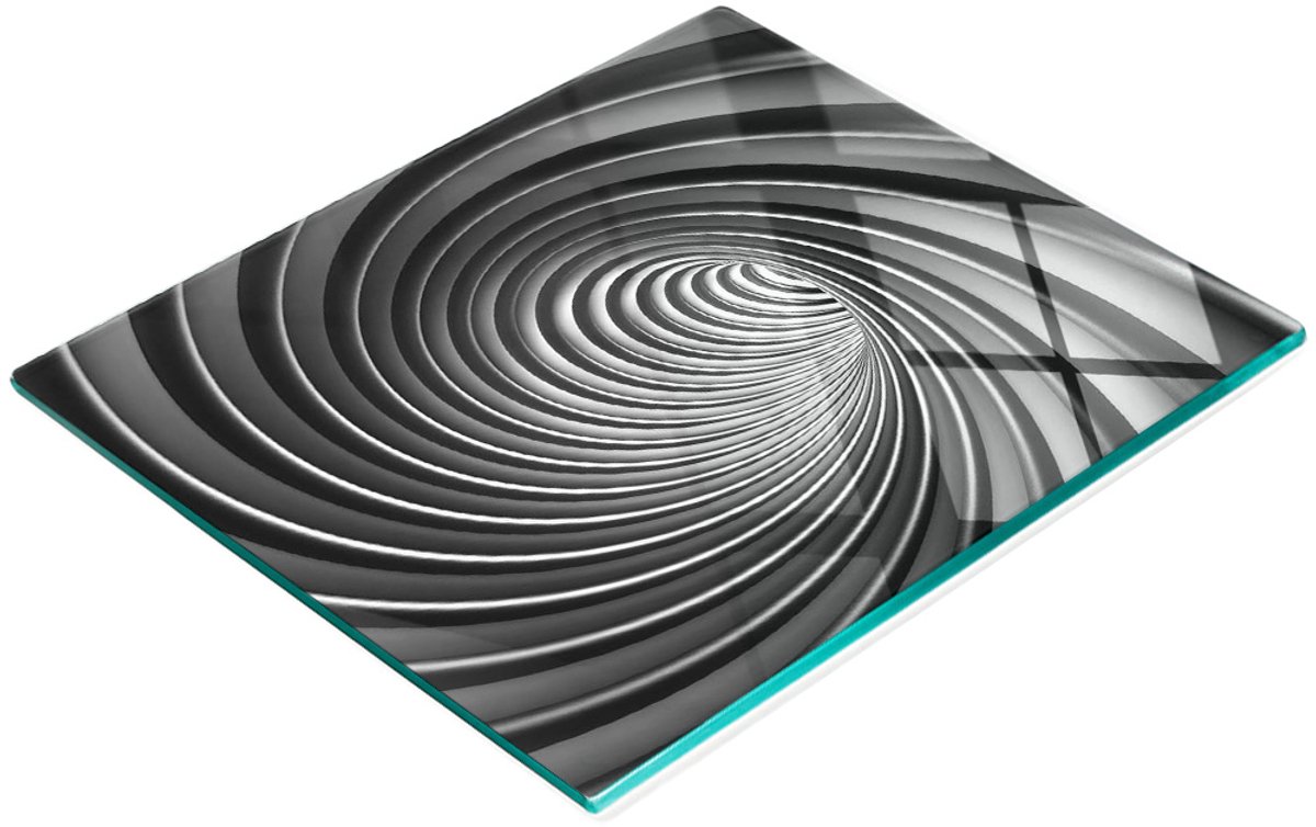 Decoratieve glazen snij- en serveerplank, abstract wervelpatroon, 60x52 cm