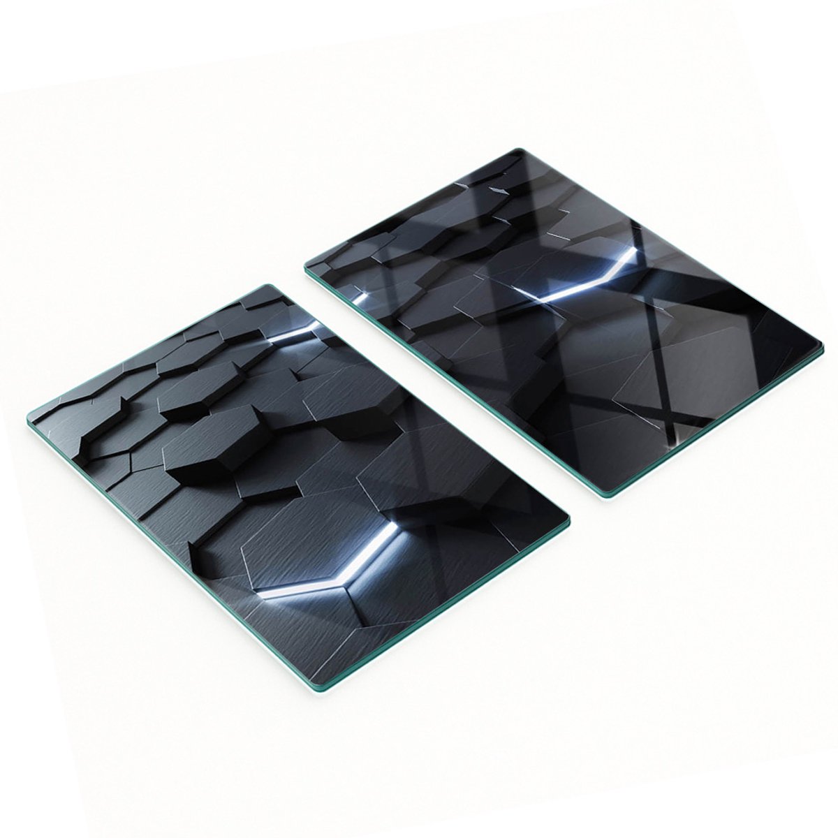 Decoratieve glazen serveerplanken voor snacks, abstract ontwerp, 2x40x52 cm