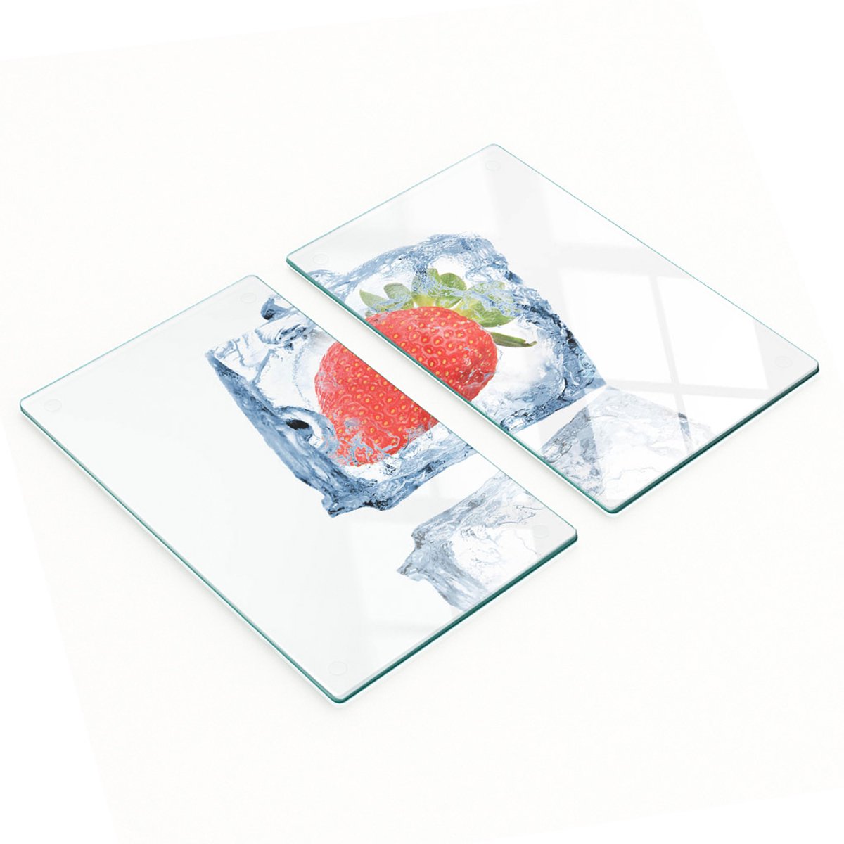 Decoratieve glazen serveerplanken voor snacks, aardbeienijs, 2x30x52 cm
