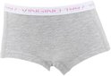 Grijze Vingino boxer met witte, roze en paarse glitter tailleband met 'Vingino 1997' logo.