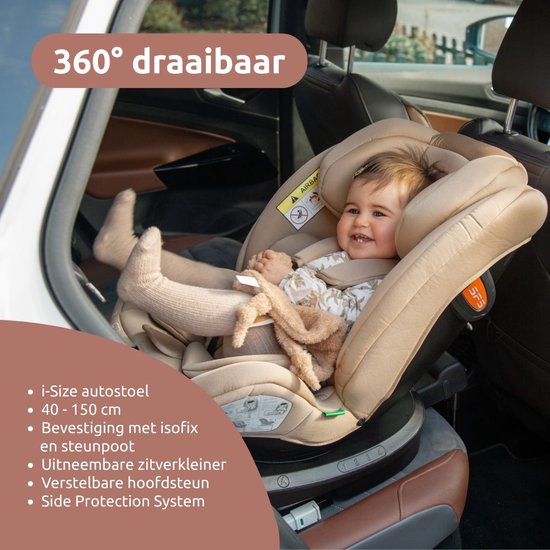 MamaLoes Lio Nougat 40-150 cm 360° i-Size Autostoel van Mamaloes — afbeelding 4