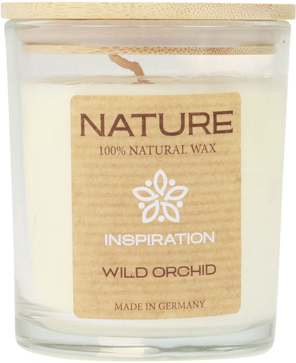 Wenzel Kerzen Geurkaars in een glazen natuurlijke waskaars Wild Orchid 85×70mm Weiß