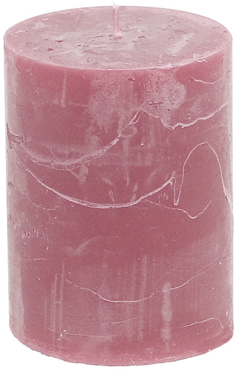 Viana Effen gekleurde kaarsen antiek roze 60x80mm 4st, 4 Stück