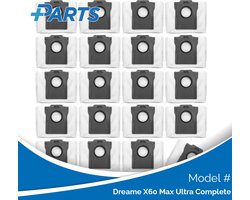 Dreame X60 Max Ultra Complete Stofzakken (20 Stuks, Plus.Parts® alternatief voor RDB8)