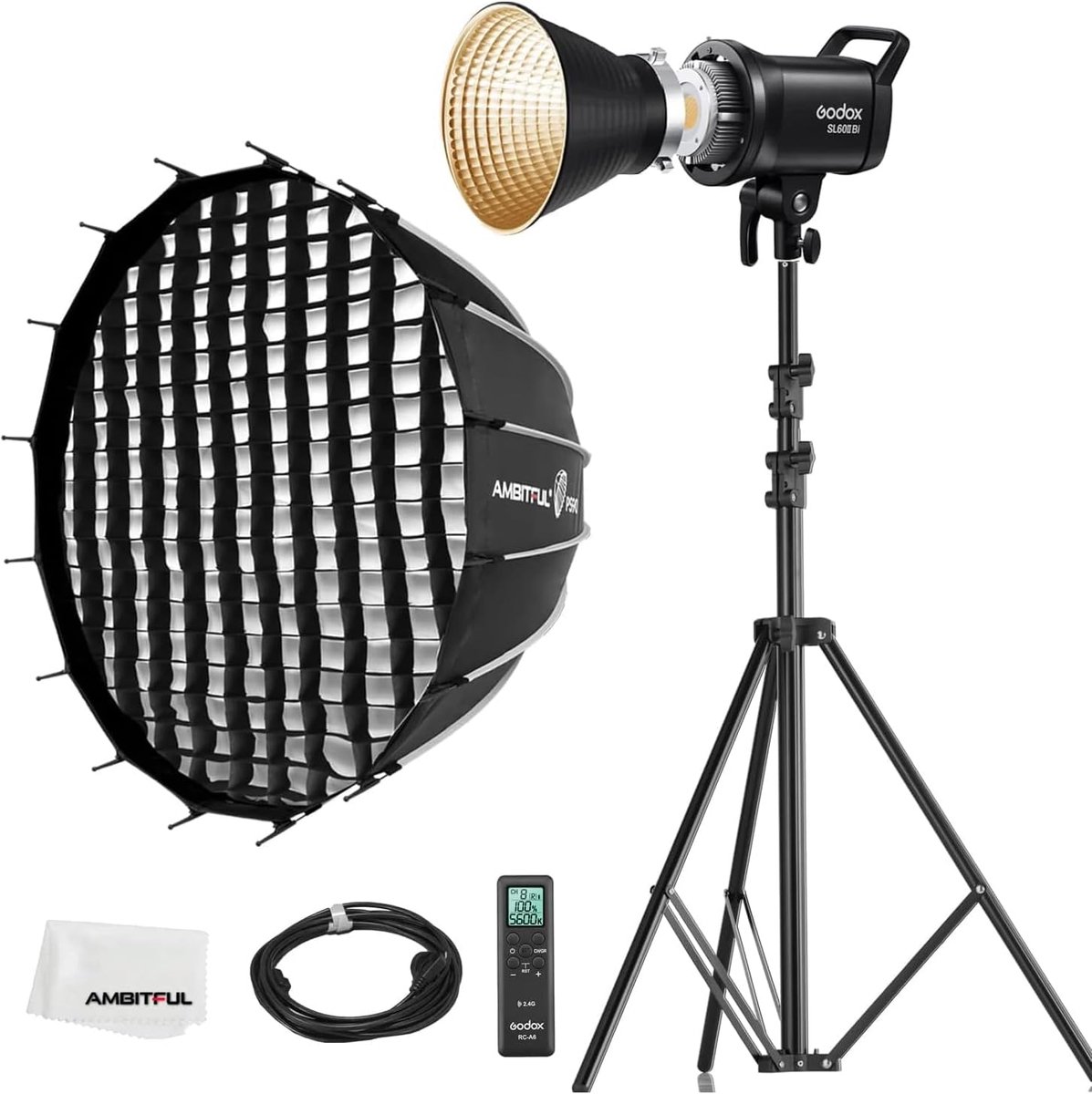 LED Videolamp Set - Continue Verlichting Kit - Video Opnames Maken - Instelbare Kleurtemperatuur - Met Statief - Zwart