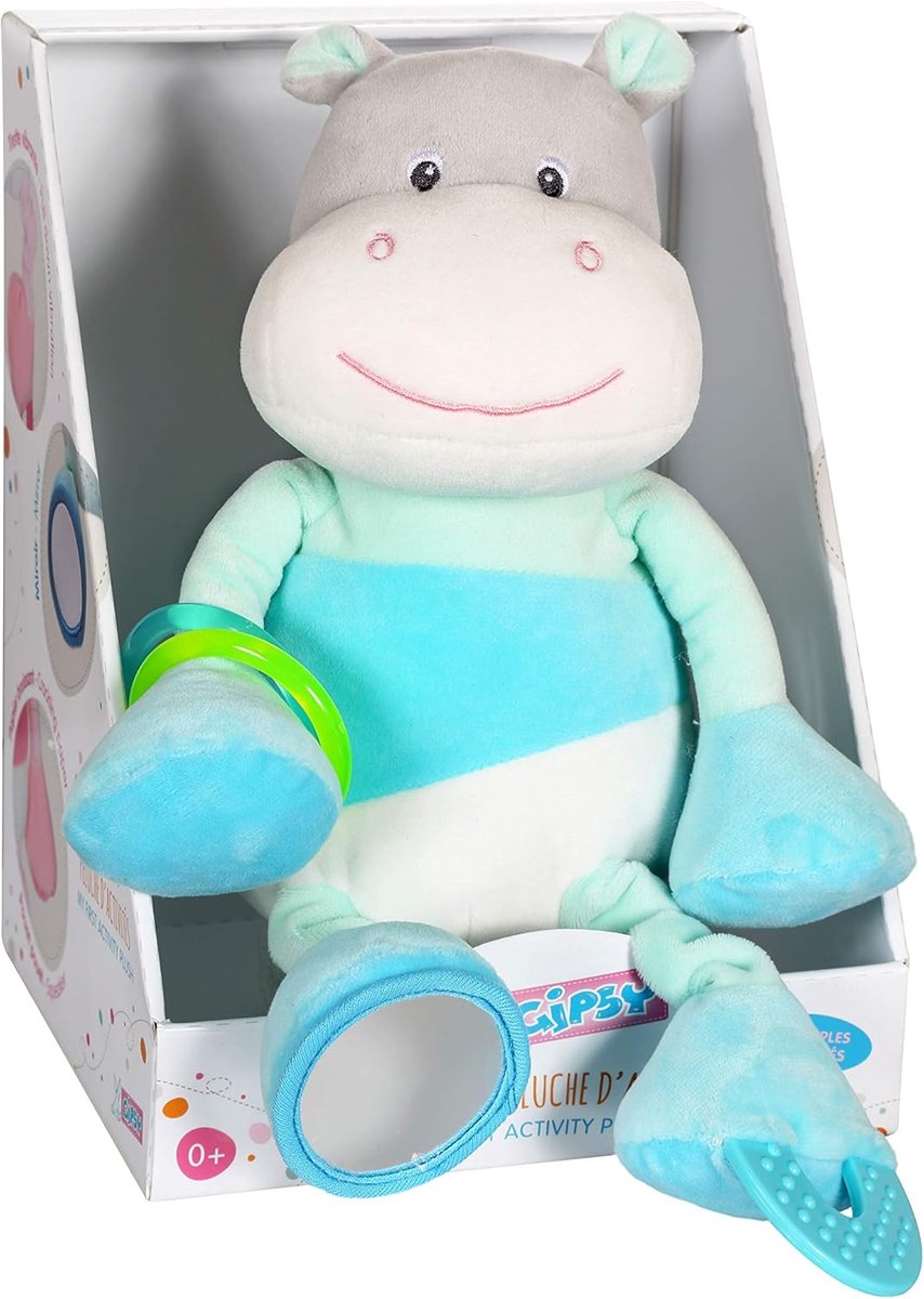 Zacht Pluche Nijlpaard Knuffeldier 25 cm met Stimulerende Activiteiten