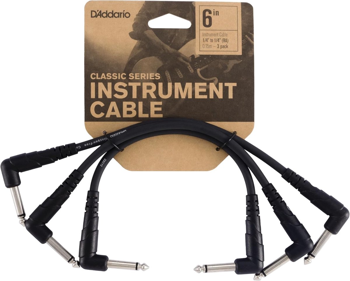 Set van 3 Instrument Patchkabels Kort (15 cm) - Hoge Kwaliteit Audio Verbinding