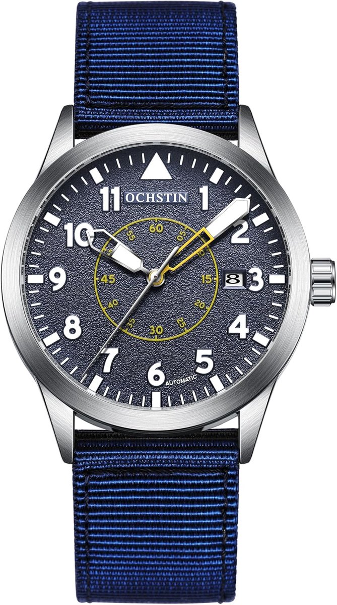 Automatisch Mechanisch Herenhorloge met Open Hart en Nylon Band