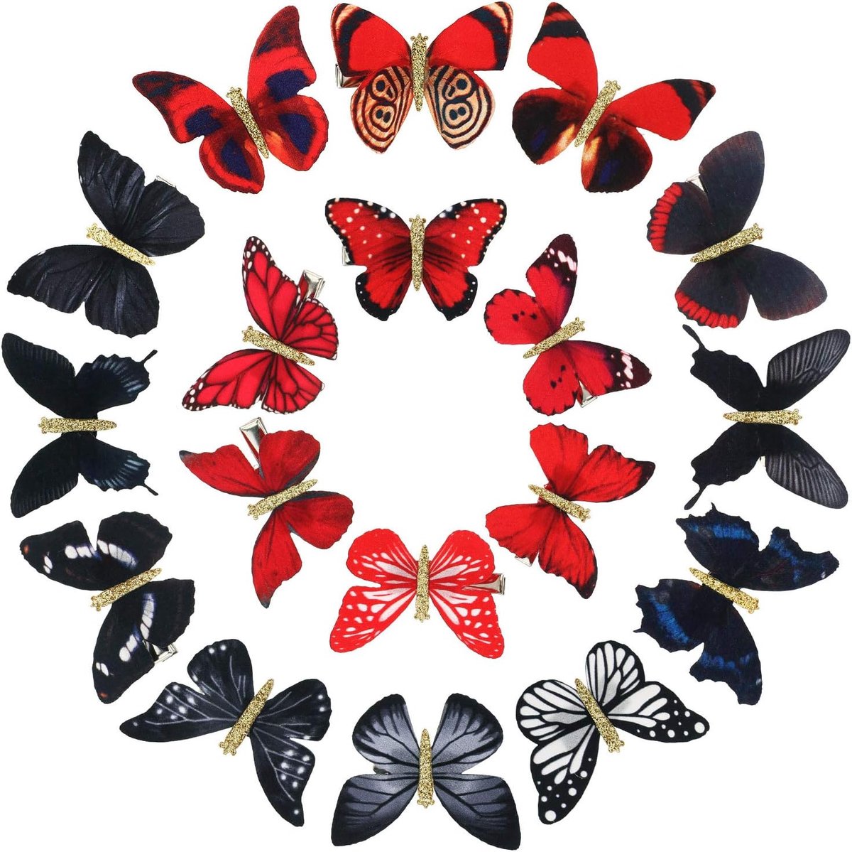 18 Stuks Glitter Vlinder Haarclips Accessoires voor Meisjes en Vrouwen