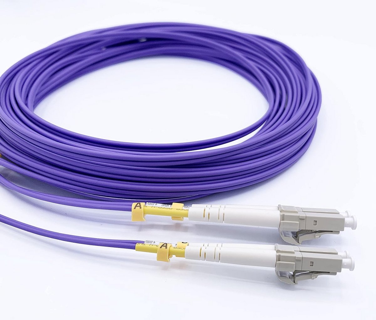 Multimode Duplex LC/UPC naar LC/UPC Glasvezelkabel OM4 50/125um LSZH Jumper (1 Meter)