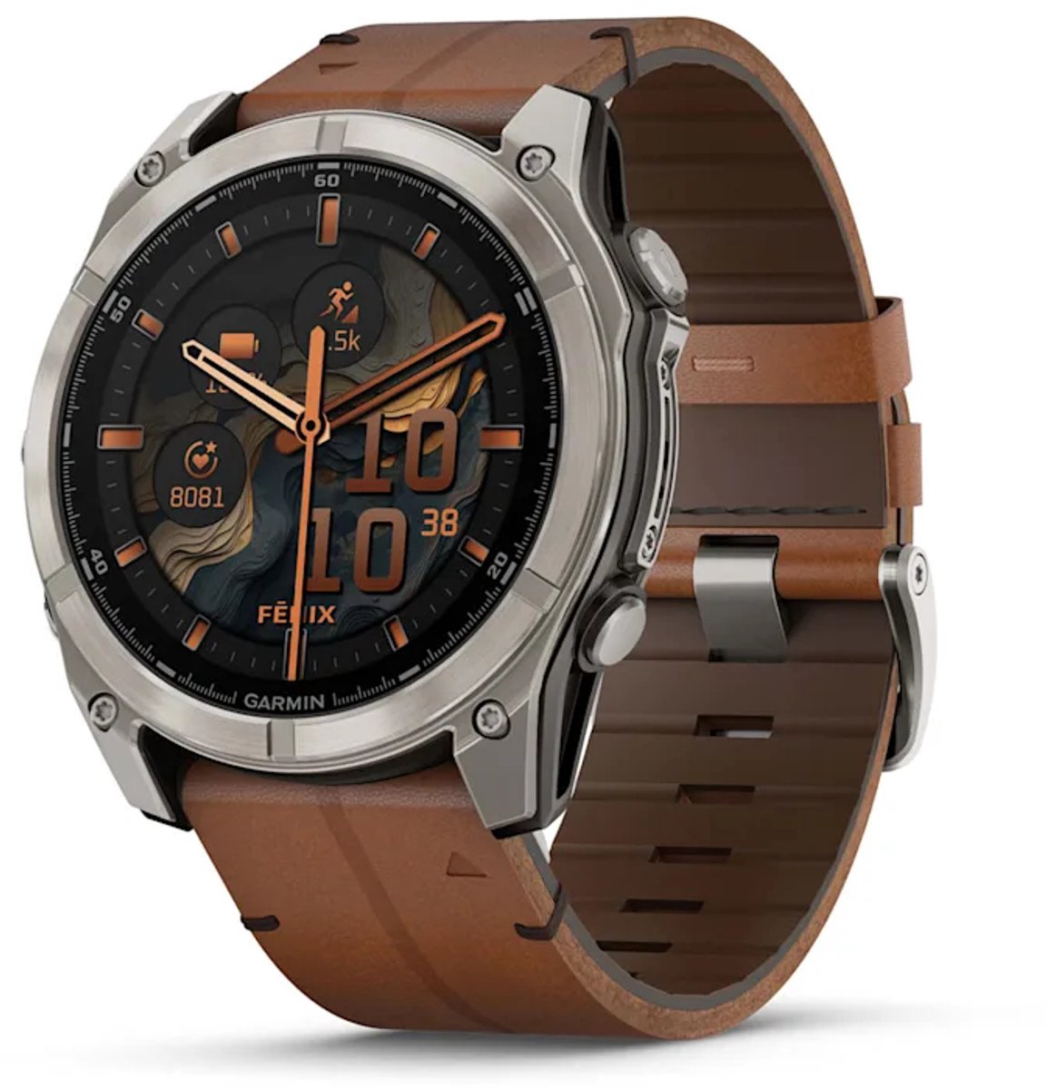 Garmin Fenix 8 3,56 cm (1.4") AMOLED 51 mm Digitaal 454 x 454 Pixels Touchscreen Titanium Wifi GPS