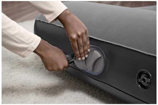 Luchtbed Eenpersoons - Slaapmat Opblaasbaar - Kamperen Gasten - Ingebouwde USB Pomp - 188x99x30cm - Grijs — afbeelding 4