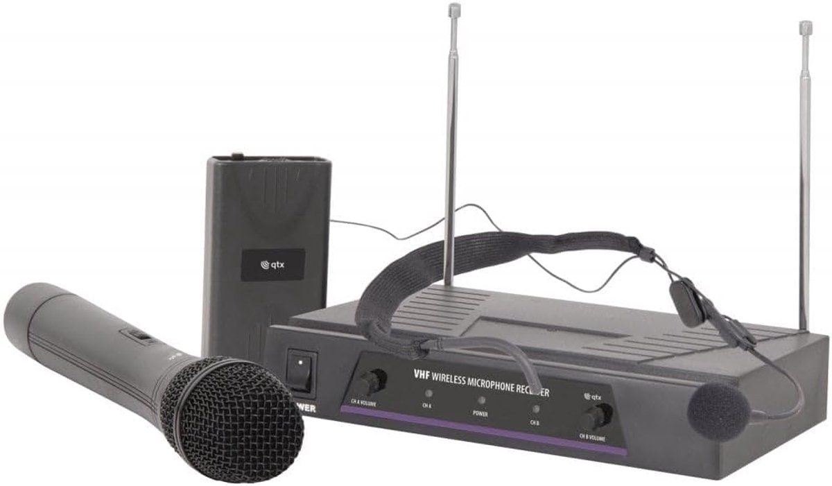 Draadloos Microfoonsysteem - VHF Systeem - Presentaties Zingen - Dubbel Kanaal - 50m Bereik