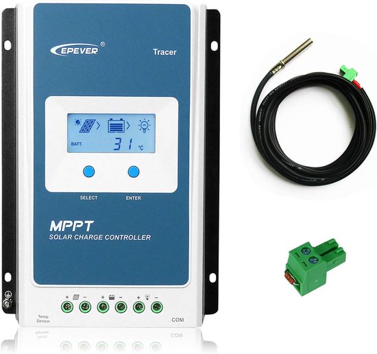 MPPT Solar Laadregelaar 30A 12V/24V Automatische Detectie LCD Scherm Hoge Efficiëntie
